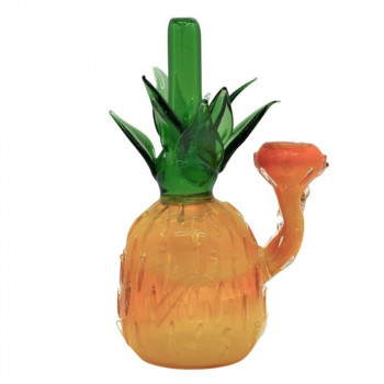 Glass Bubbler Pineapple Inspired Water Pipe Bubbler 7.5" 