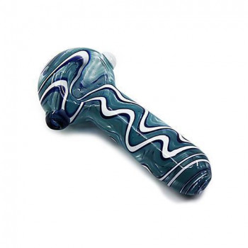 Glass Pipe Glass Hand Pipe - Blue Slide (4