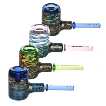 Glass Pipe Pulsar Funky Fireflies Hand Pipe 4.75