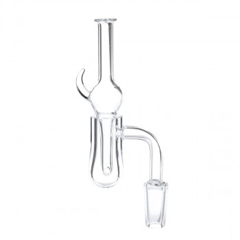 Glass Dab Rig 90° 14mm male Round Bottom with clear carb cap Quartz Banger