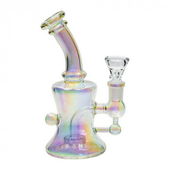 Glass Bong Rainbow 6” Glass Hourglass Electroplated Rig Piranha 