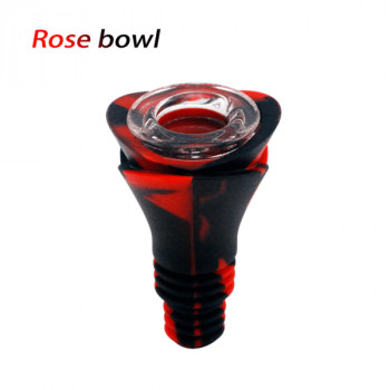 Silicone Bong 14mm 18mm Rose Silicone Glass Bowl