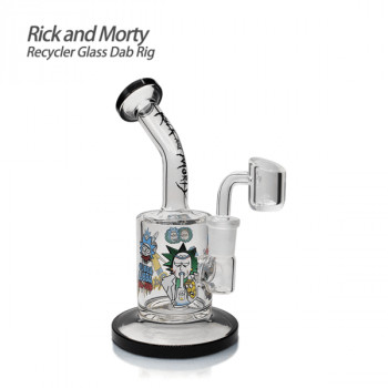 Glass Dab Rig Rick and Morty Recycler Glass 6.5" Dab Rig