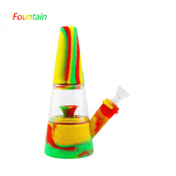 Silicone Bong 7.87" Fountain Silicone Glass Water Pipe