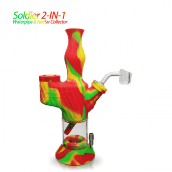 Silicone Bong Soldier 2 in 1 Water Pipe & Nectar Collector